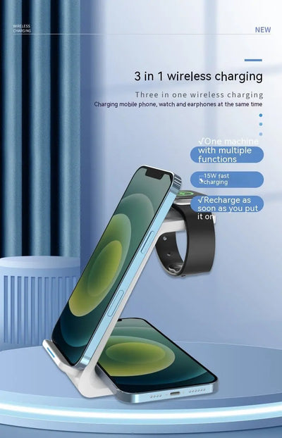 Three-in-one Wireless Charger Fast Charging Desktop Vertical My Store
